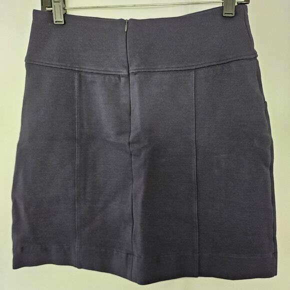Maeve | Anthropologie Dark Blue A-Line Short Mini Skirt sz Small Minimalist Work - Picture 2 of 6